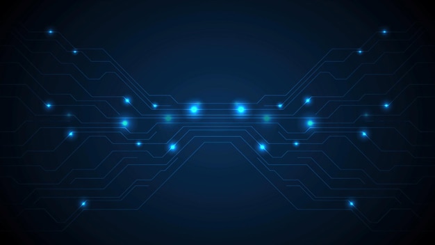 Dark blue circuit board technology abstract background
