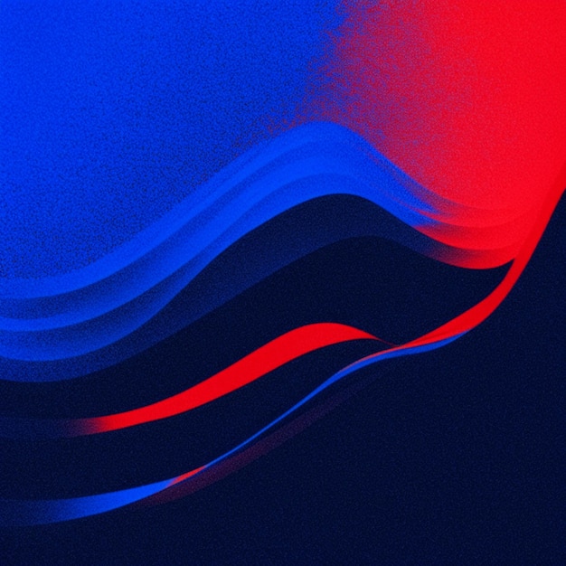 Dark gradient background with red and blue flowing wavy lines design wallpaper