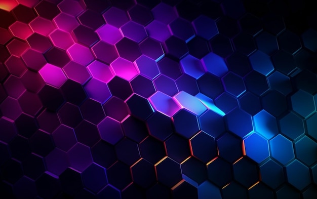 Dark hexagonal background with gradient color