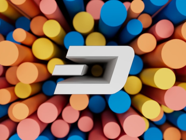 Dash Crypto Extrude Circle Abstract Modern 3D Illustration Concept