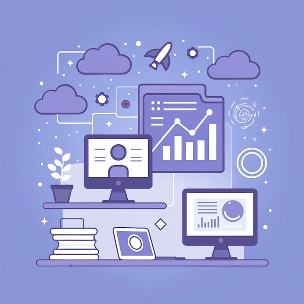 Data Analytics and Technology Illustration