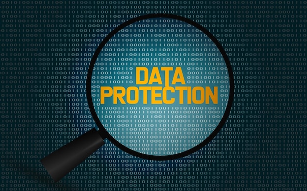 Data protection word with magnifying glass