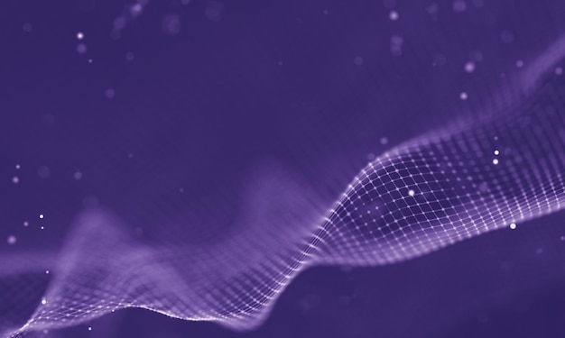 Data technology abstract futuristic illustration Low poly shape with connecting dots and lines on dark background 3D rendering Big data visualization