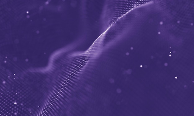 Data technology abstract futuristic illustration Low poly shape with connecting dots and lines on dark background 3D rendering Big data visualization
