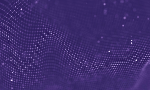 Data teknologi abstrakt futuristisk illustration Lav poly form med forbindende prikker og linjer på mørk baggrund 3D gengivelse Big data visualisering