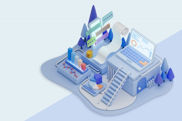 Dataanalyse moderne design 3d illustration