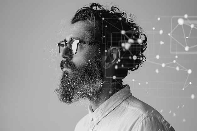 Dataforskare som arbetar med modern teknik