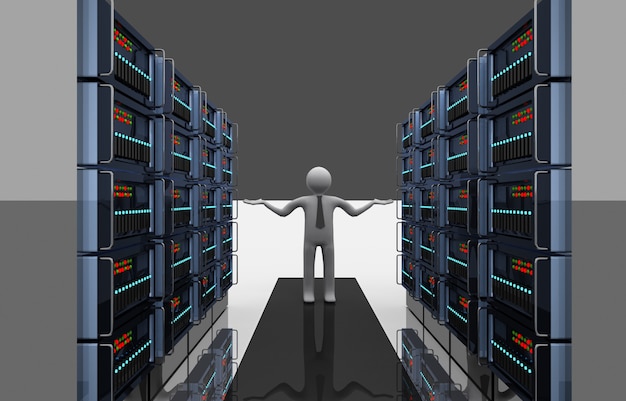 Datecenter concept. 3d illustration