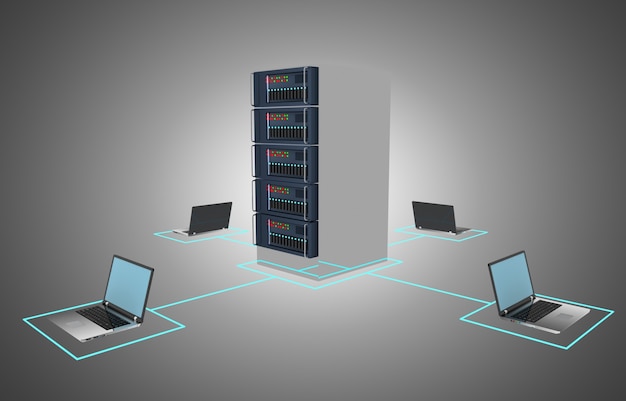 Datecenter concept. 3d illustration