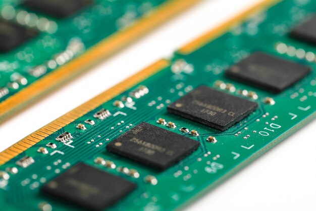Ddr ram memory isolated on white background