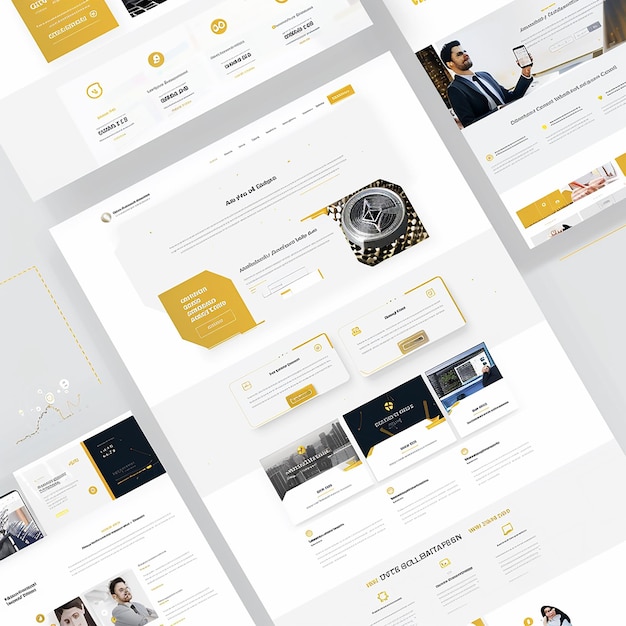 Design professionelt website-layout til virksomhed, der specialiserer sig i guld- og kryptovalutahandel