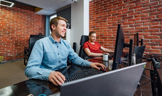 Designers men drawing website ux app development User experience concept