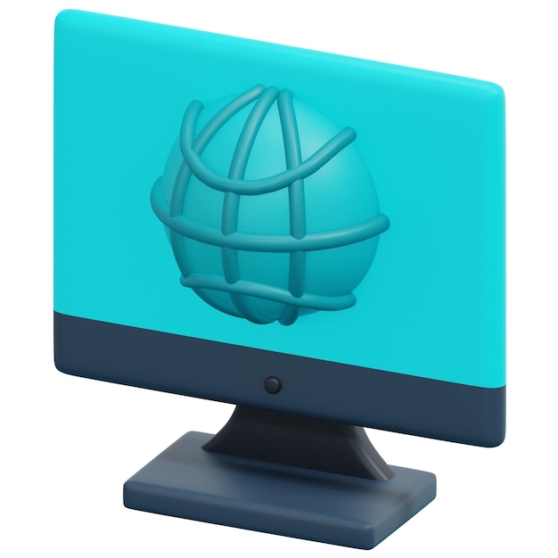 desktop 3d render icon illustration