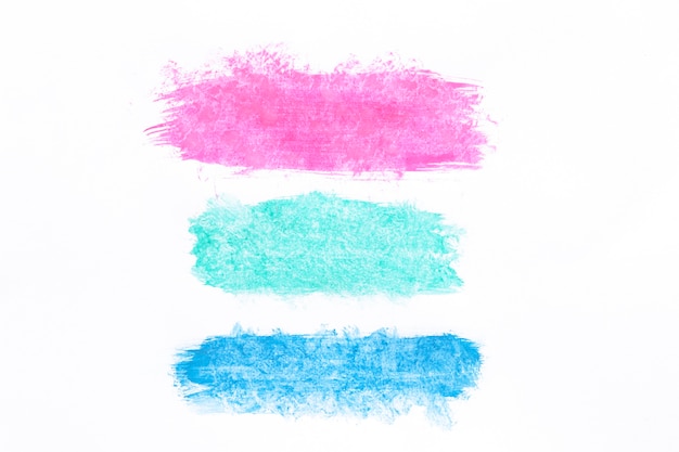 Different coloured brush strokes