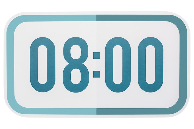 Digital alarm clock paper craft illustration icon design sticker