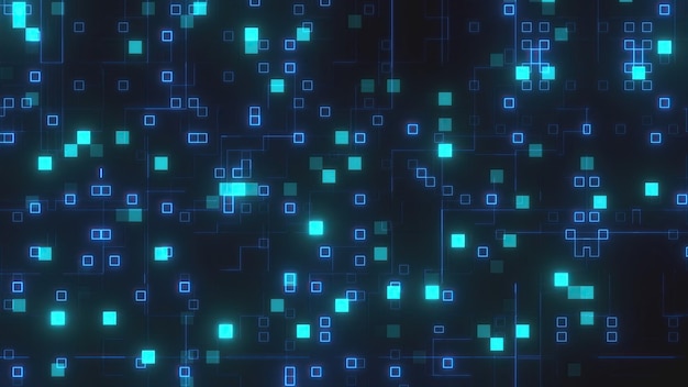 Digital backdrop with blocks and lines computer generated 3d render