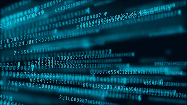 Digital background matrix Data packets Binary computer code Hacker concept 3d rendering