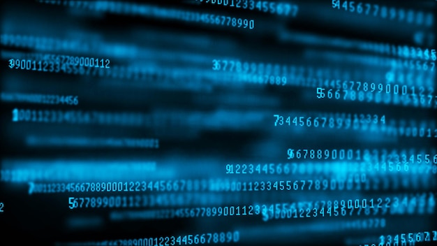 Digital background matrix Data packets Binary computer code Hacker concept 3d rendering