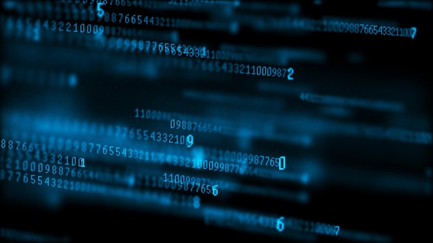 Digital background matrix Data packets Binary computer code Hacker concept 3d rendering