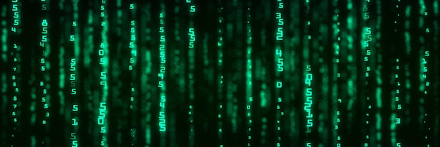 Digital baggrund grøn matrix Kodning eller hacking koncept Flow af tilfældige tal 3D gengivelse