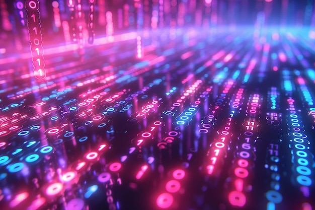Digital binær teknologi baggrund skabt med Generativ AI