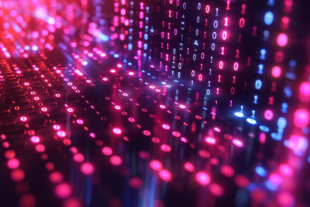Digital binær teknologi baggrund skabt med Generativ AI