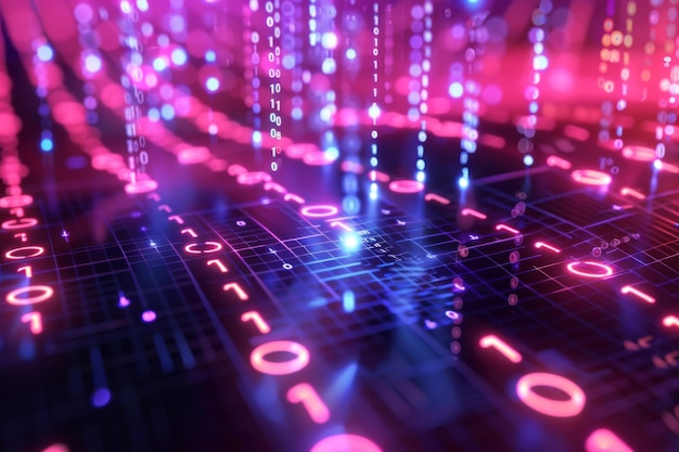 Digital binær teknologi baggrund skabt med Generativ AI