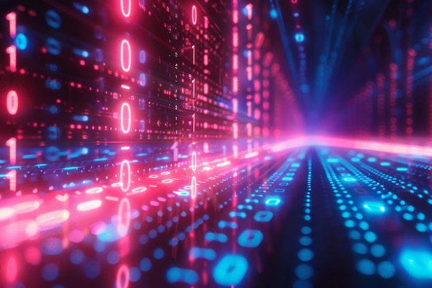 Digital binær teknologi baggrund skabt med Generativ AI