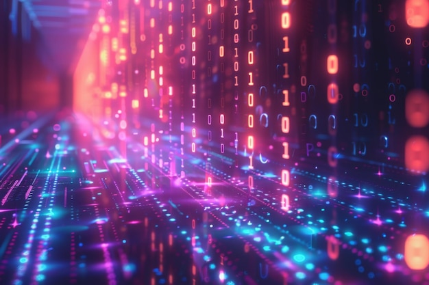 Digital binær teknologi baggrund skabt med Generativ AI