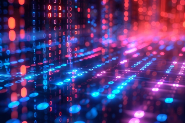 Digital binær teknologi baggrund skabt med Generativ AI