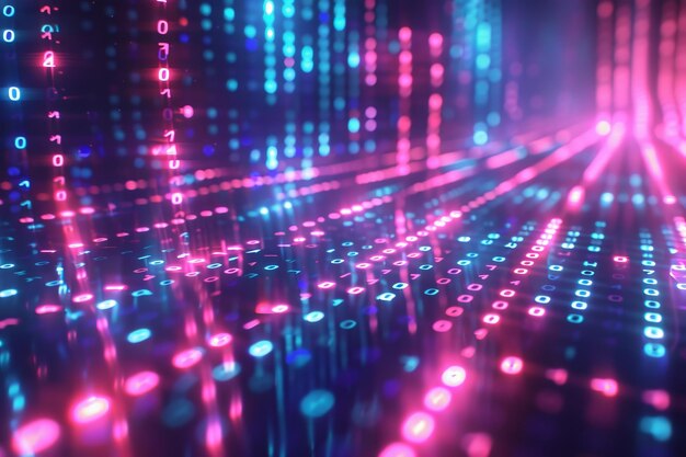 Digital binær teknologi baggrund skabt med Generativ AI