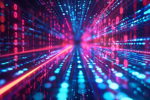 Digital binær teknologi baggrund skabt med Generativ AI