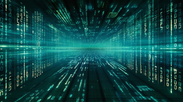 Digital binary code matrix background