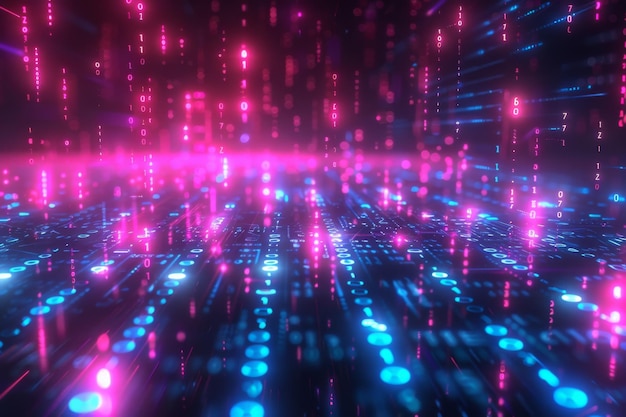 Digital Binary Technology Background created with Generative AI