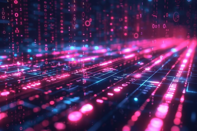 Digital Binary Technology Background created with Generative AI