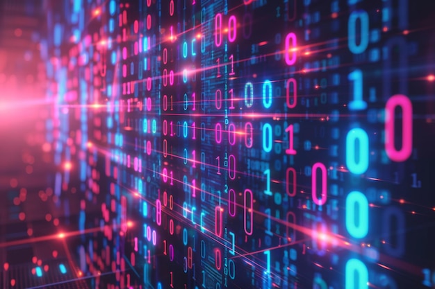 Digital Binary Technology Background created with Generative AI