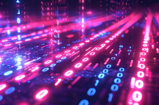 Digital Binary Technology Background created with Generative AI