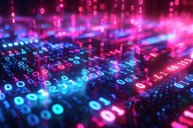 Digital Binary Technology Background created with Generative AI