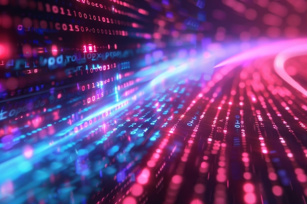 Digital Binary Technology Background created with Generative AI