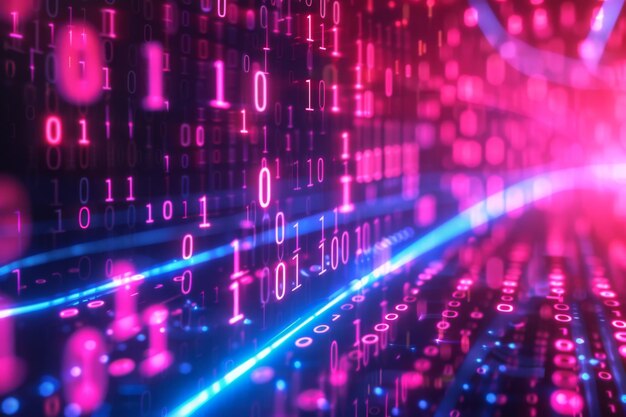 Digital Binary Technology Background created with Generative AI