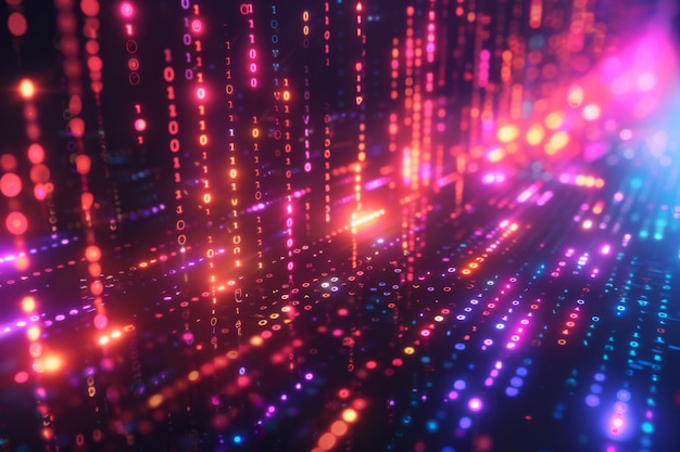 Digital Binary Technology Background created with Generative AI