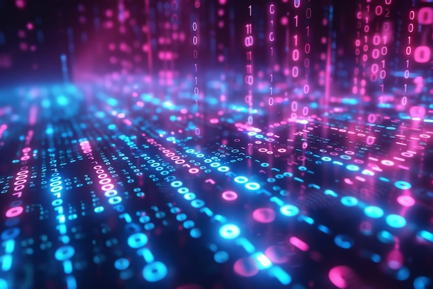 digital binary technology background created with generative ai