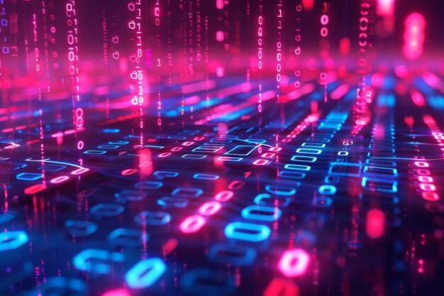 Digital Binary Technology Background created with Generative AI