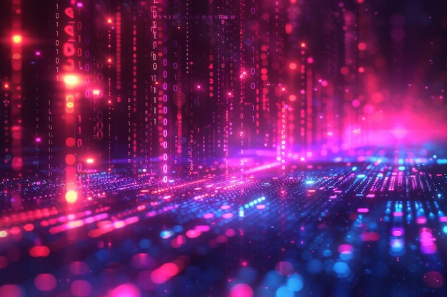 Digital Binary Technology Background created with Generative AI