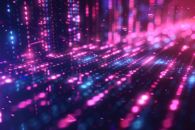 Digital Binary Technology Background created with Generative AI