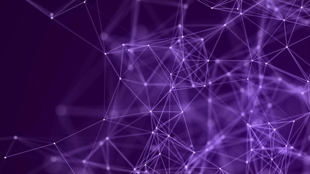 Digital blå bakgrund med punkter och linjer Big data-visualisering Nätverksanslutningsstruktur 3D-rendering