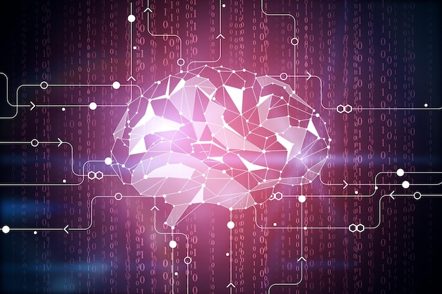 Digital brain backdrop