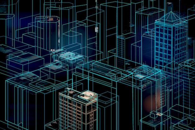Digital city background