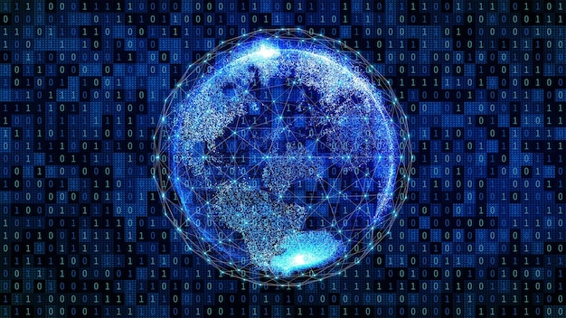 Digital composite image of globe