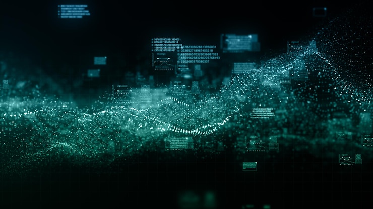 Bild digital cyberspace with numbers technology digital big data network connettion